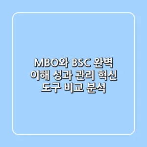 MBO와 BSC 완벽 이해 성과 관리 혁신 도구 비교 분석