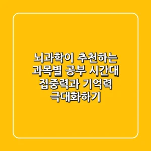 뇌과학이 추천하는 과목별 공부 시간대 집중력과 기억력 극대화하기