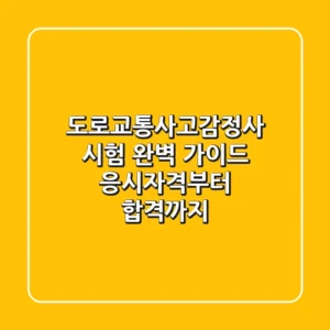 도로교통사고감정사 시험 완벽 가이드 응시자격부터 합격까지
