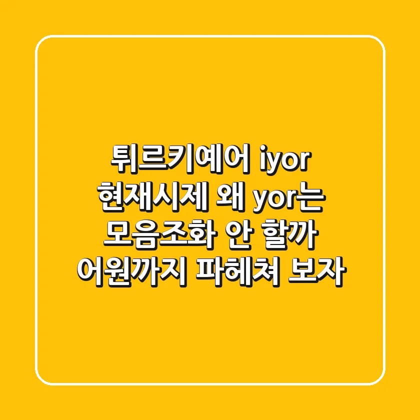 튀르키예어 iyor 현재시제 왜 yor는 모음조화 안 할까 어원까지 파헤쳐 보자