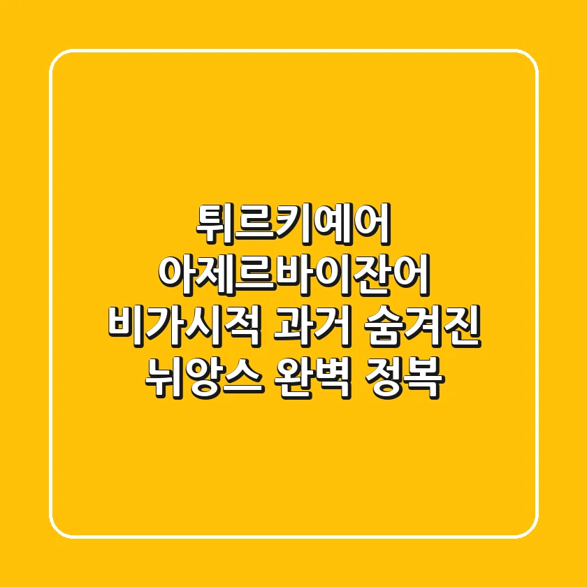 튀르키예어 아제르바이잔어 비가시적 과거 숨겨진 뉘앙스 완벽 정복