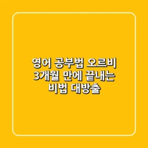 영어 공부법 오르비? 3개월 만에 끝내는 비법 대방출!