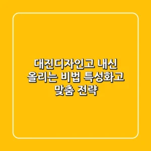 대진디자인고 내신 올리는 비법: 특성화고 맞춤 전략!