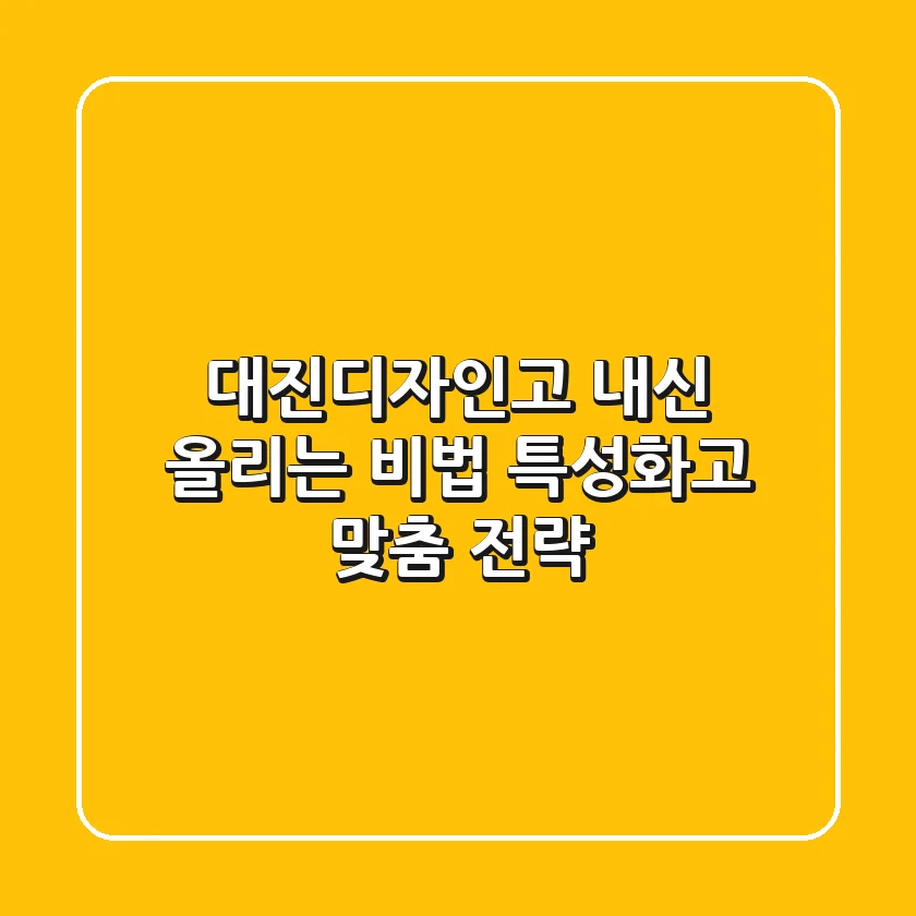 대진디자인고 내신 올리는 비법: 특성화고 맞춤 전략!
