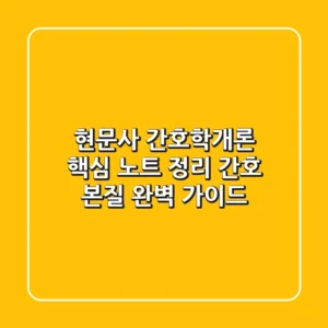 현문사 간호학개론 핵심 노트 정리: 간호 본질 완벽 가이드