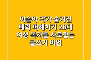 이슬아 작가, 숨겨진 매력 파헤치기: 20대 여성 독자를 사로잡는 글쓰기 비법