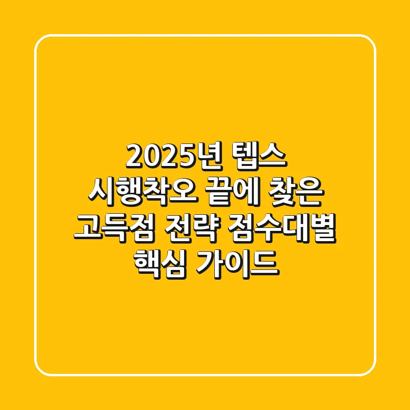 2025년 텝스, '시행착오' 끝에 찾은 고득점 전략 (점수대별 핵심 가이드)