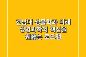 전남대 생물학과, 미래 생명과학의 핵심을 꿰뚫는 로드맵