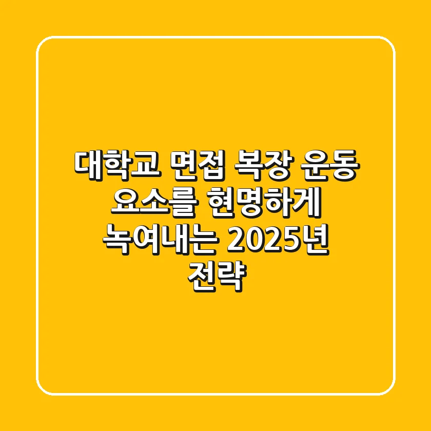 대학교 면접 복장, ‘운동’ 요소를 현명하게 녹여내는 2025년 전략