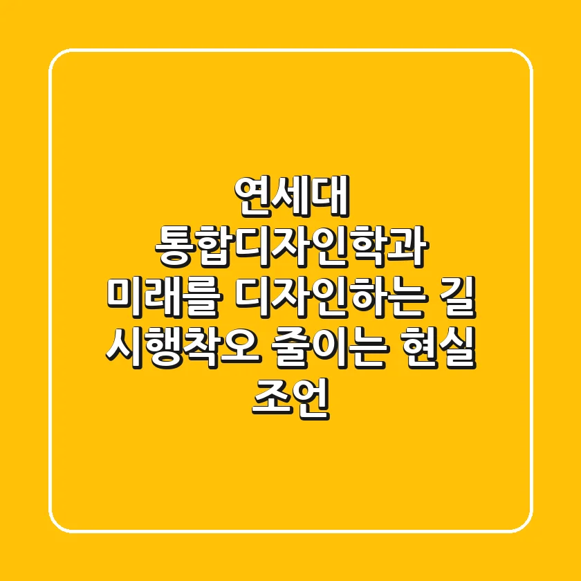 연세대 통합디자인학과: 미래를 디자인하는 길, 시행착오 줄이는 현실 조언