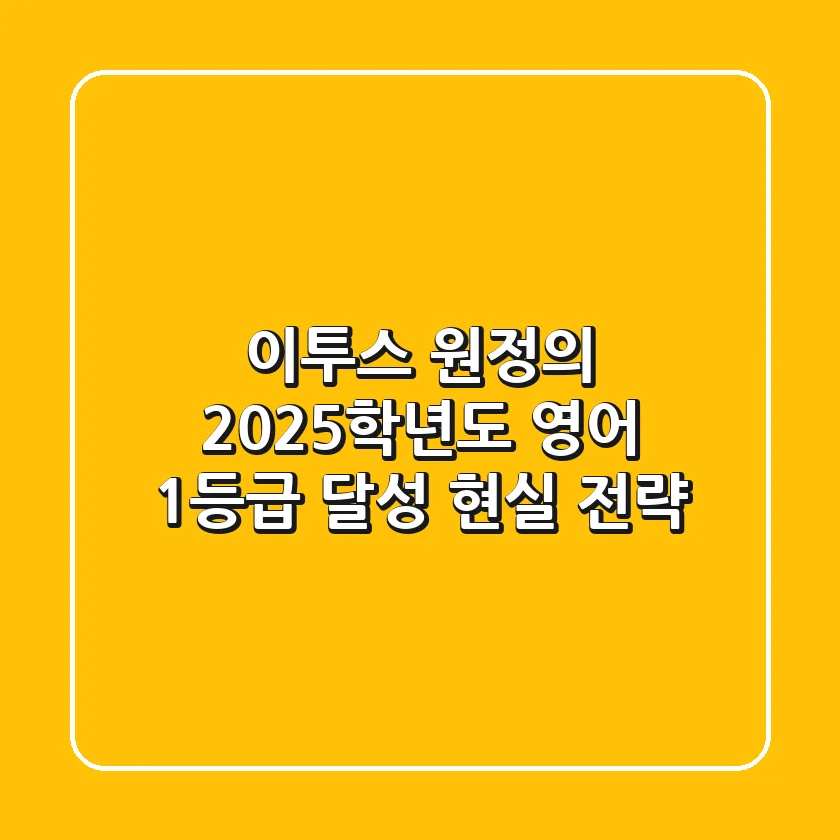 이투스 원정의: 2025학년도 영어 1등급 달성 현실 전략