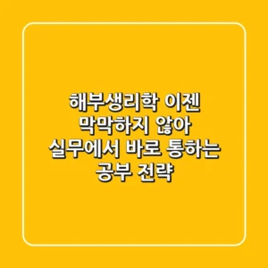 해부생리학, 이젠 막막하지 않아! 실무에서 바로 통하는 공부 전략