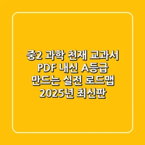 중2 과학 천재 교과서 PDF, 내신 A등급 만드는 실전 로드맵 (2025년 최신판)