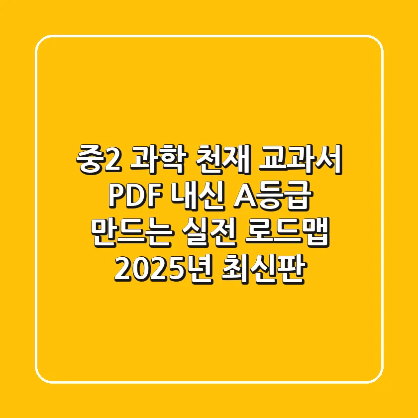 중2 과학 천재 교과서 PDF, 내신 A등급 만드는 실전 로드맵 (2025년 최신판)