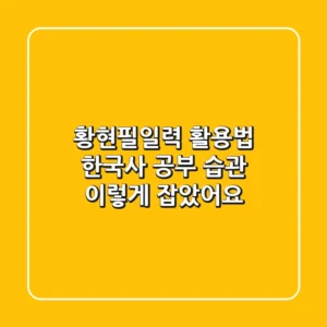 황현필일력 활용법: 한국사 공부 습관, 이렇게 잡았어요!