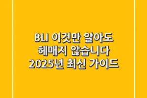 BLI, 이것만 알아도 헤매지 않습니다: 2025년 최신 가이드