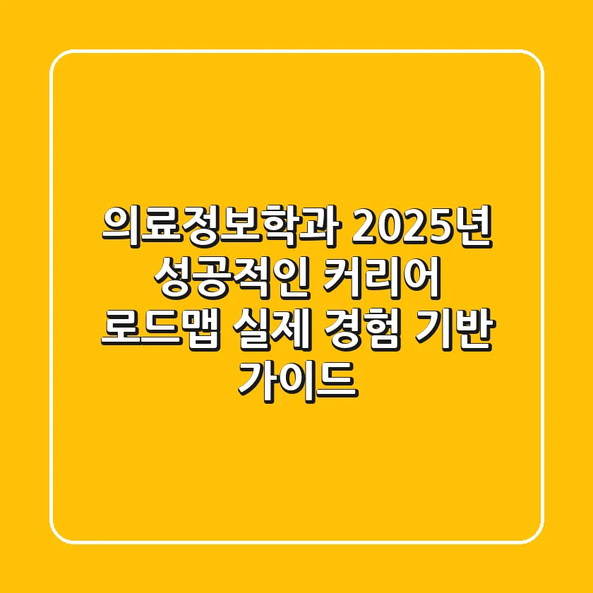 의료정보학과, 2025년 성공적인 커리어 로드맵: 실제 경험 기반 가이드