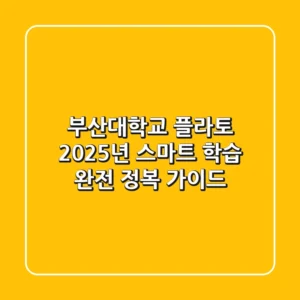 부산대학교 플라토: 2025년 스마트 학습 완전 정복 가이드