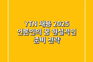 YTN 채용 2025: 언론인의 꿈, 현실적인 준비 전략