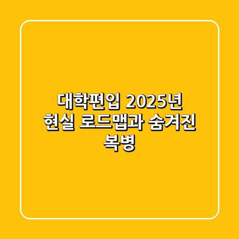대학편입, 2025년 현실 로드맵과 숨겨진 복병