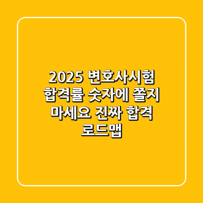 2025 변호사시험, 합격률 숫자에 쫄지 마세요! 진짜 합격 로드맵