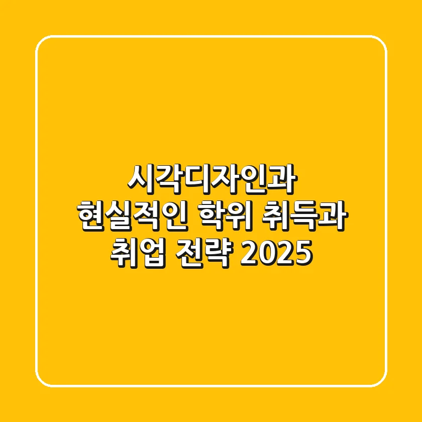시각디자인과, 현실적인 학위 취득과 취업 전략 2025