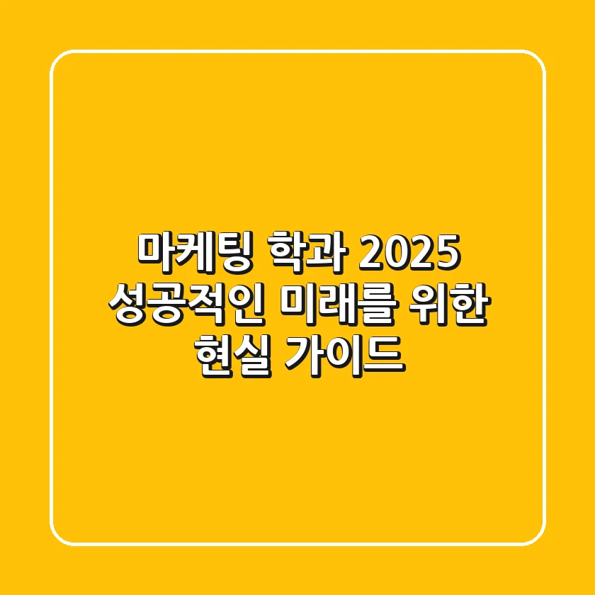 마케팅 학과 2025, 성공적인 미래를 위한 현실 가이드