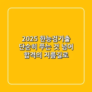 2025 한능검기출, 단순히 푸는 것 넘어 합격의 지름길로!