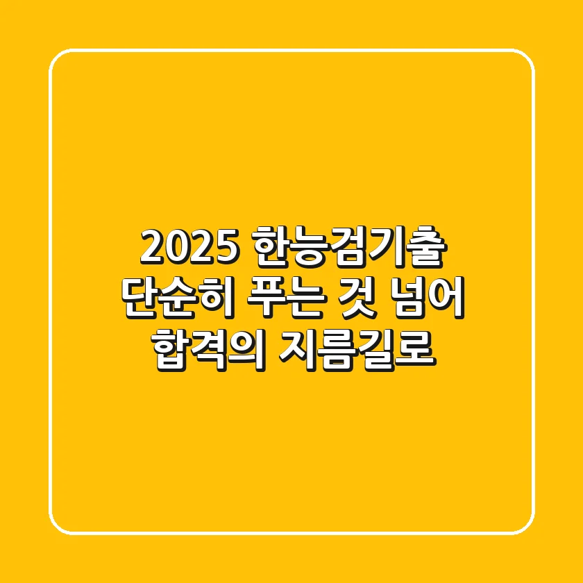 2025 한능검기출, 단순히 푸는 것 넘어 합격의 지름길로!