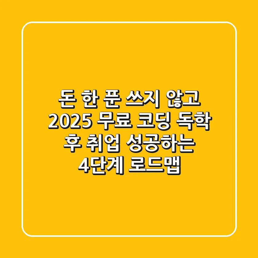 "돈 한 푼 쓰지 않고", 2025 무료 코딩 독학 후 취업 성공하는 4단계 로드맵