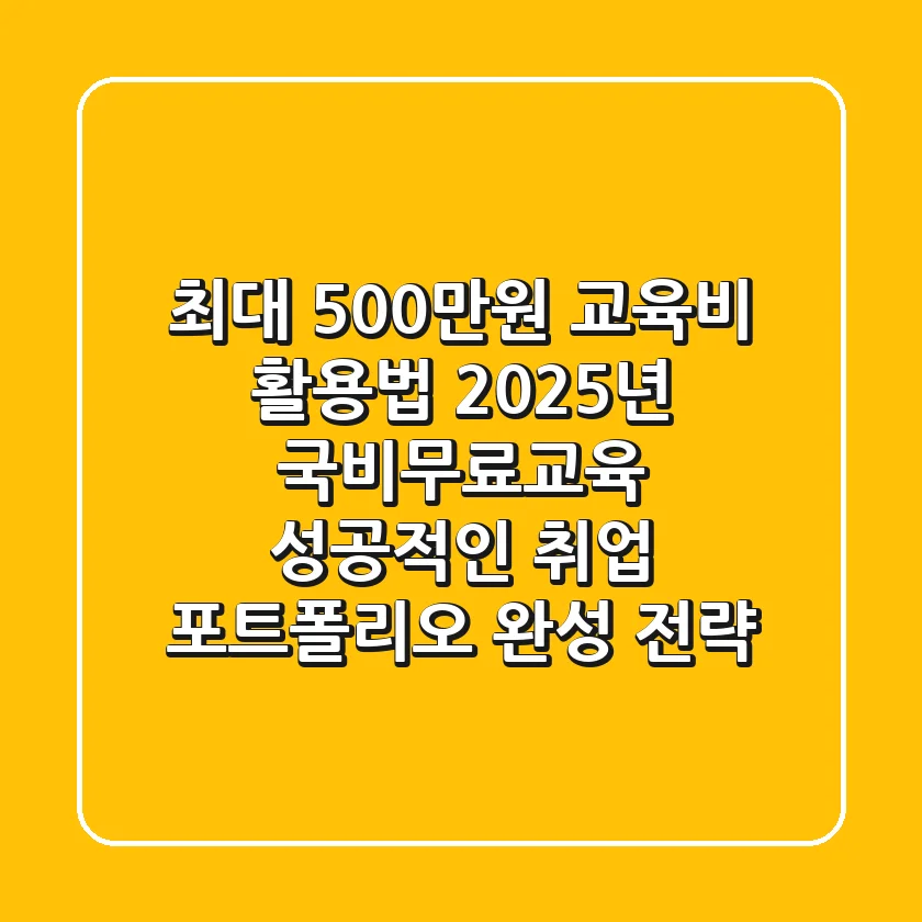 "최대 500만원 교육비 활용법", 2025년 국비무료교육 성공적인 취업 포트폴리오 완성 전략