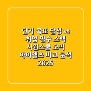 "단기 목표 달성 vs 취업 필수 스펙", 시원스쿨 오픽 아이엘츠 비교 분석 2025
