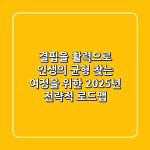 “결핍을 활력으로”, 인생의 균형 찾는 여정을 위한 2025년 전략적 로드맵