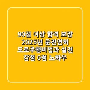 "90점 이상 합격 보장", 2025년 운전면허 도로주행비법과 실전 감점 0점 노하우