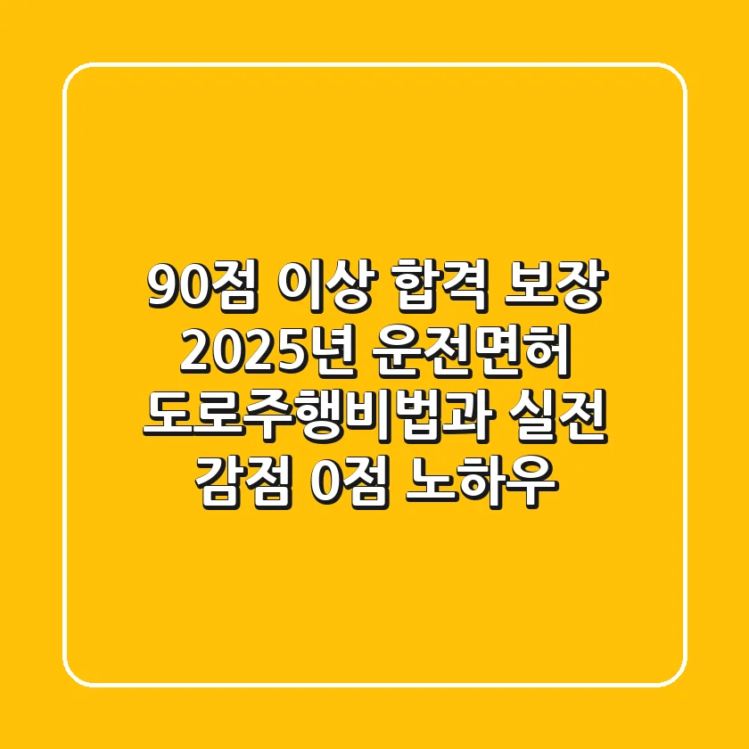 "90점 이상 합격 보장", 2025년 운전면허 도로주행비법과 실전 감점 0점 노하우