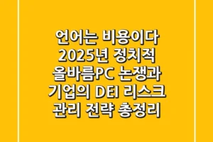 “언어는 비용이다”, 2025년 정치적 올바름(PC) 논쟁과 기업의 DE&I 리스크 관리 전략 총정리