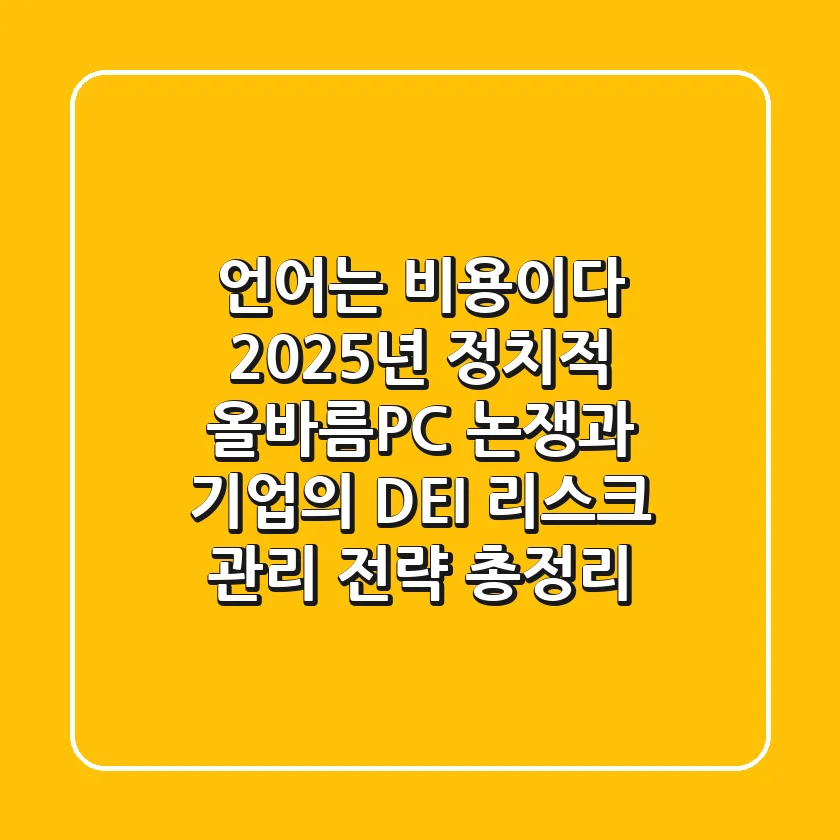 "언어는 비용이다", 2025년 정치적 올바름(PC) 논쟁과 기업의 DE&I 리스크 관리 전략 총정리